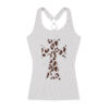Leopard Print Cross Design Tank Top — Khaki