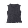 Solid-Color Casual Tank Top With Ruffled Trim — Dark Gray