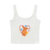 Rabbit-Print U-Neck Tank Top — White
