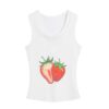 Strawberry-Print Slim-Fit Tank Top — White