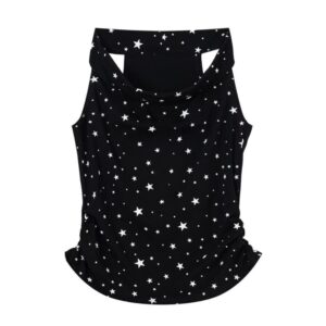 All-Over Star Print Trendy Tank Top – Black