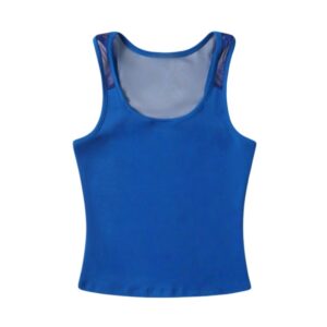 Mesh-Strap Tank Top — Blue