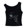 Trendy Cropped Tank Top — Black