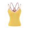 Double-Strap Sporty Cropped Color-Block Tank Top