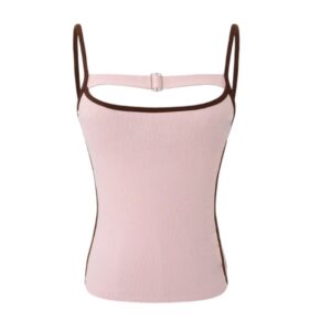 Chic Slim-Fit Sporty Pink Tank Top
